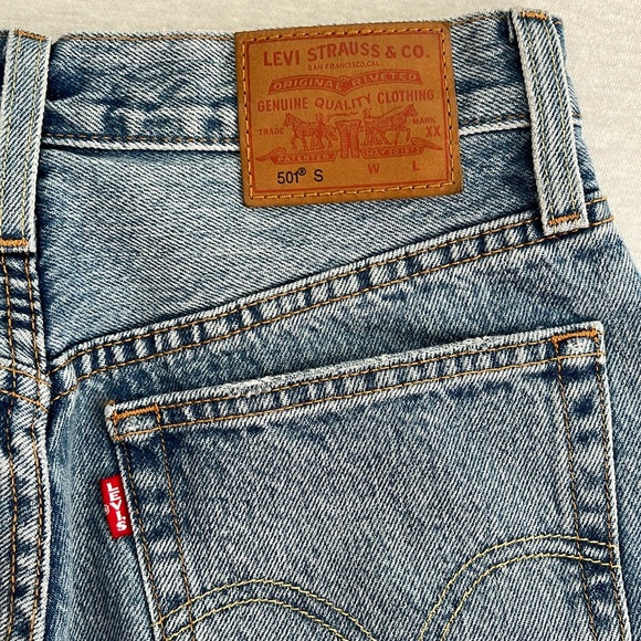 NWOT Levi 501 S Skinny, Can’t Touch This, Distressed, Denim jeans, size 25 - Picture 9 of 13